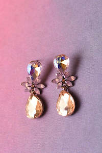 Bejewelled Drop Earrings - Gold