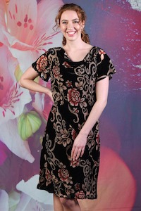 Velvet Dresses: O'Hara Gem Velvet Dress - Black Floral | SALE