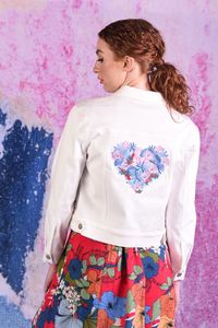 Curve Collection: DJ Snowy Denim Jacket - White