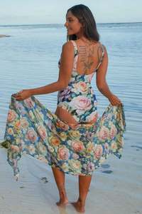 Swimwear Collection: Cotton Wrap - Renoir's Roses