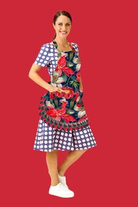 Annah Stretton Christmas Clothing: Ginny Noel Apron - Navy