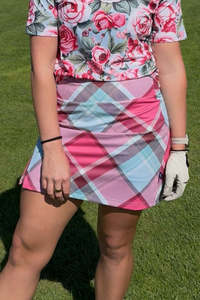 Nelly Skort - Rose Plaid