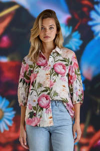 Best Sellers: Bubbles Of Joy Blouse - Floral Symphony