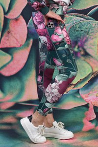 Shannon Phone Pocket Legging - Olive J'adore Roses | SALE