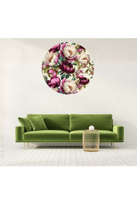 Homewares: Circle Mural - Crimson Whisper