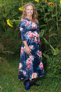 Veronica Jude Velvet Dress - Static Florals