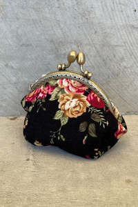 Mini Floral Coin Purse - Black | PRE ORDER MID MAY