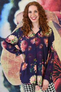Curve Collection: Elsie Shirt - Field of Flowers | SALE
