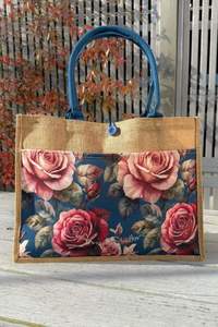 Bags Luggage: Jute Bag - Heart Rose