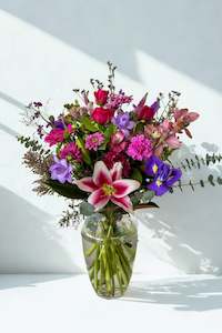 Birthday Flowers: Rosy Purple Bouquet