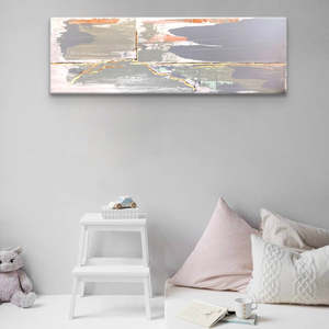 Sumner Nights: Cave Rock in Dusty Blue on Canvas