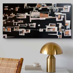 Blush Pink Paintings: You Made Me Blush - Pushing Block's: in All Black