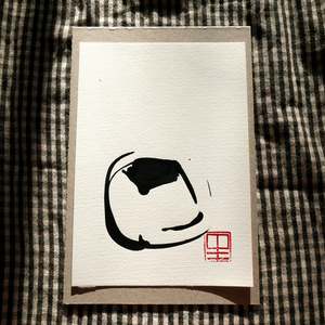 Gold Black On White: Ommm - Small 2 - work on paper