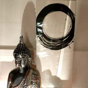 Gold Black On White: Ommm - Large 6 - work on paper