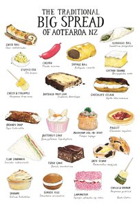 The Traditional Big Spread of Aotearoa NZ – A3 print - Annual Annual NZ