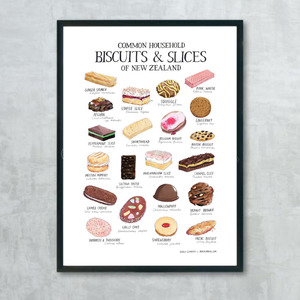 Common Household Biscuits & Slices of New Zealand – A3/A2 print - Annual Annual NZ