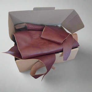 Box of Brown Leather Pieces - 1.5kg