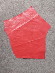 Zips: Red Scrap Leather Piece