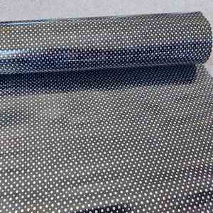 Black & Silver Spot Vinyl Fabric - Per Meter