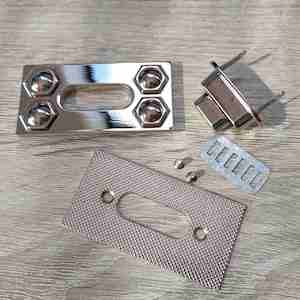 Bag Making Hardware: Silver Rectangle Twist Lock Bag Closure Set
