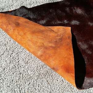 Leather Hide: Cowhide Leather Piece - Orange