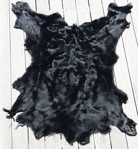 Cowhide Leather Piece - 1 x Full Size Black Calf-hide Piece