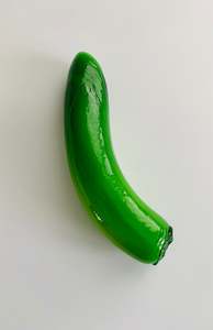 Glass fruit: Vintage glass green pepper