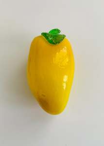 Glass fruit: Vintage glass yellow pear