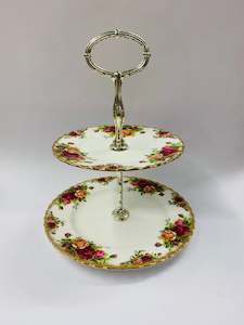 Chinaware: Royal Albert Old Country Roses tiered cake stand