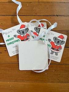 Bespoke Art And Design: Bespoke Merry Christmas Beer Coaster Gift Tags Set of Four