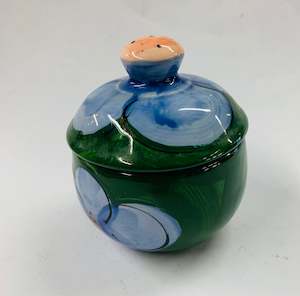 New Zealand Pottery: Christine Harris lidded sugar bowl