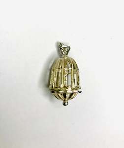 Silver Jewellery: Sterling Silver Bird in Cage Charm or Pendant