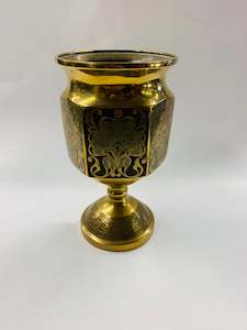 Antique heavy brass mid eastern design vase