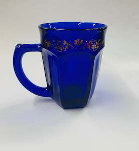 Vintage cobalt blue glass large mug