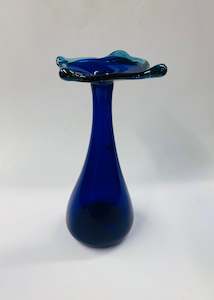 Crystal And Glass Vases: Midcentury design Cobalt blue vase