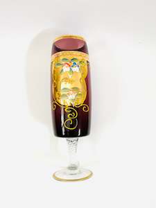 Crystal And Glass Vases: Purple Bohemian Style Hand Painted Vase