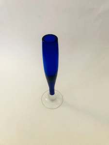 Crystal And Glass Vases: Blue Art Glass Bud Vase