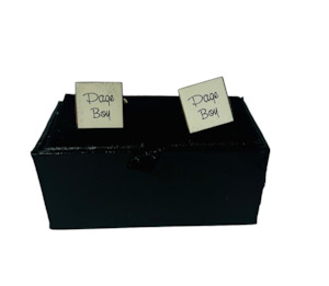 Costume Jewellery: Cuff Links “Page Boy” on White Background”