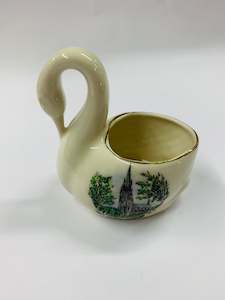 Kiwiana: First Church Dunedin NZ chinaware swan