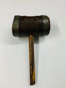 Decorative Wooden Ware: Antique heavy duty wooden mallet