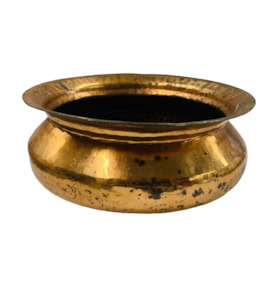 Pewter: Antique hand beaten copper planter bowl