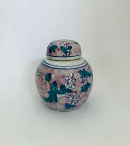 Oriental Porcelain: Pink and Green Ginger Jar