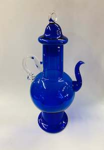Art Glass: Cobalt blue glass tea or coffee pot