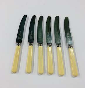Brass And Metalware: Set 6 bone handle dinner knives
