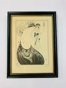 Vintage Aubrey Beardsley print The Peacock Skirt