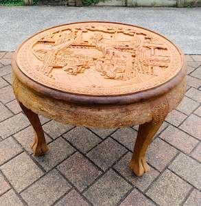 Oriental carved nest of tables