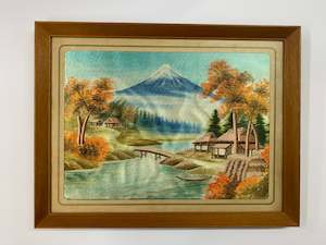 Vintage Oriental silk embroidered picture
