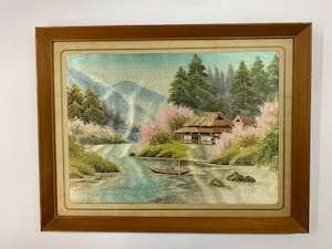 Vintage Oriental silk embroidered picture