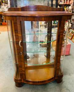 Art Deco curved glass display cabinet