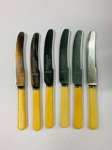 Set 6 bone handled lunch knives